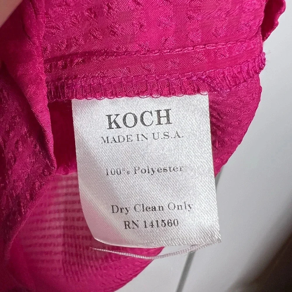 KOCH - Christiano Pink sheer short sleeve blouse top - XS